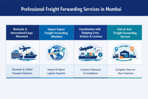 Professional freight forwarding services in Mumbai typically cover: